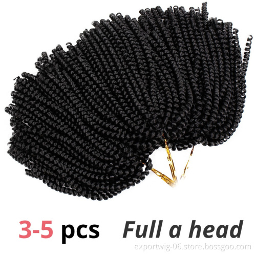 Spring Twist Crochet Braids Synthetic Braiding Hair Pre-Twist Kinky Curly Hair 8Inch 30Roots Ombre Hair Extension